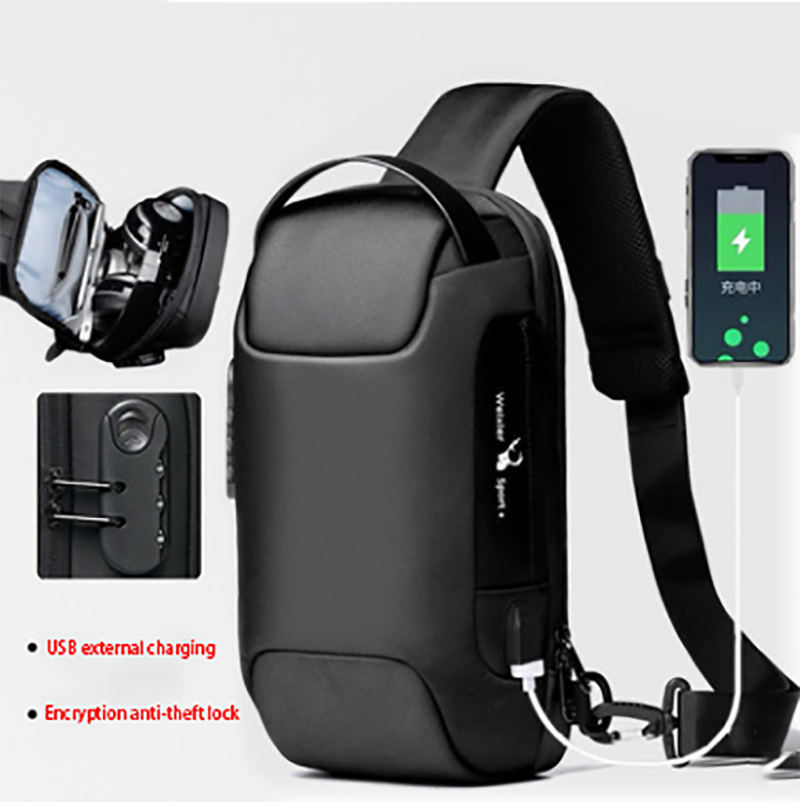 Waterproof USB Anti-theft Crossbody Shoulder Bag