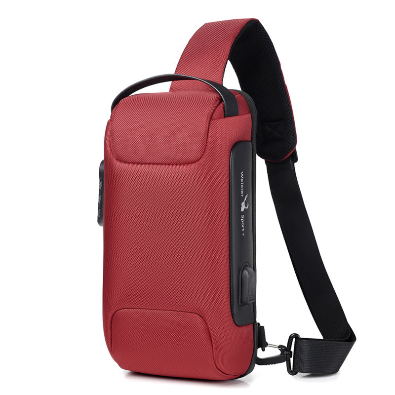 Waterproof USB Anti-theft Crossbody Shoulder Bag