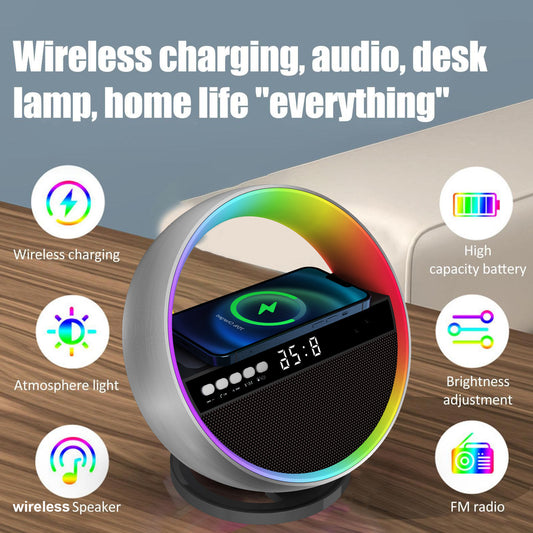 Multifunction RGB Night Light Wireless Charger Bluetooth Speaker Ambience Light
