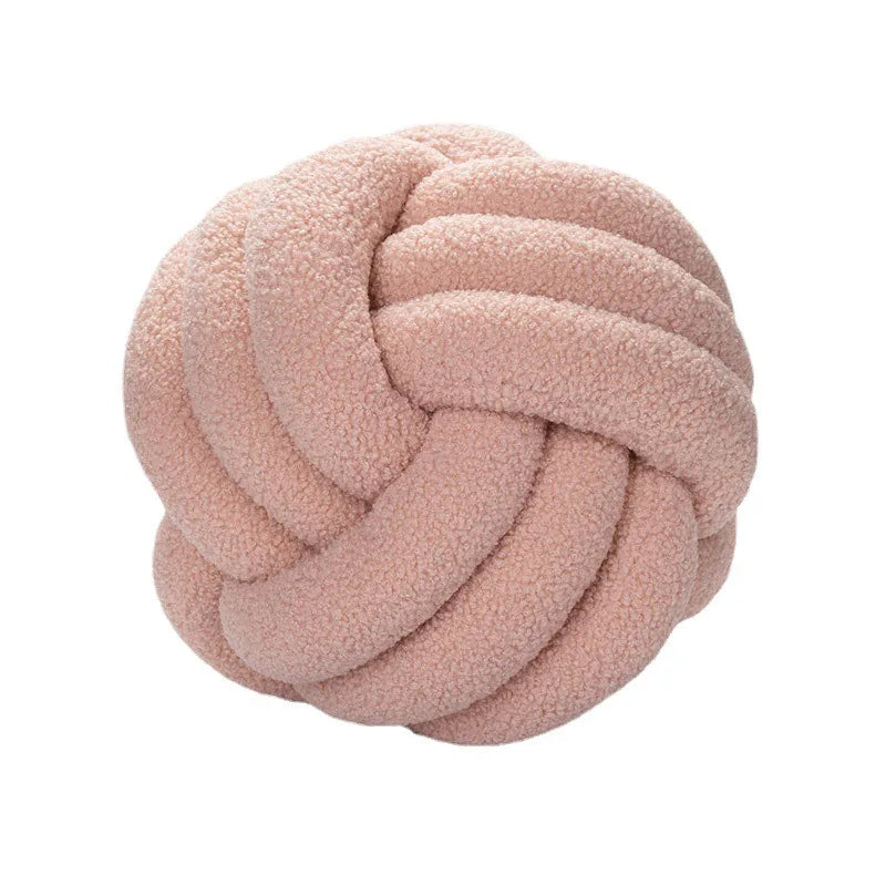 Hand-knotted Ball Throw Pillow Lamb