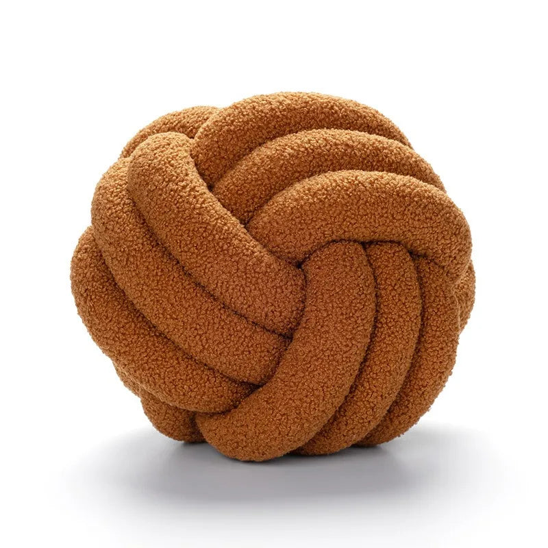 Hand-knotted Ball Throw Pillow Lamb