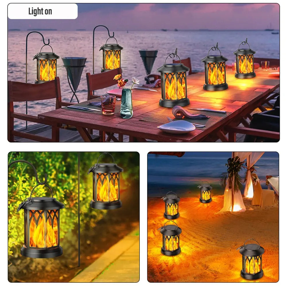 LED Solar Energy Simulation Flame Lamp