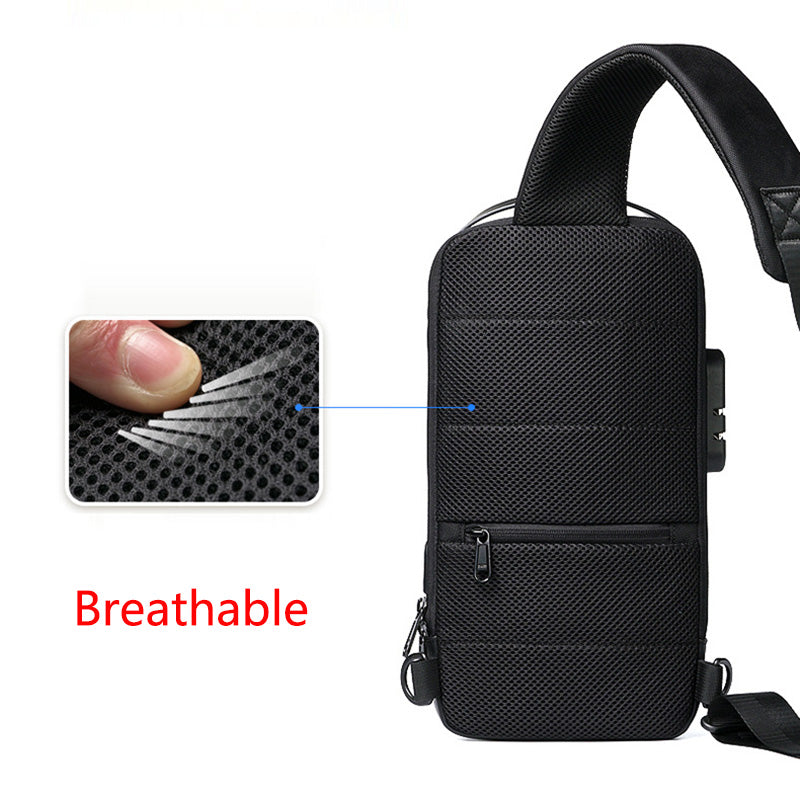 Waterproof USB Anti-theft Crossbody Shoulder Bag