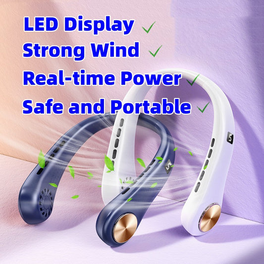 Bladeless Hanging Neck Rechargeable Air Cooler Fan