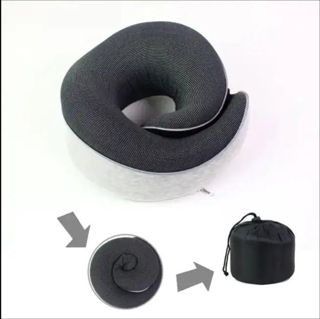 gray neck travel pillow