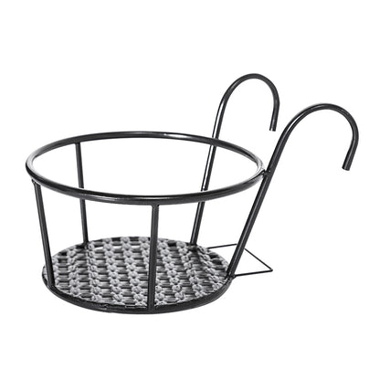 Chrome Black Metal Outdoor Plant Pot Holder