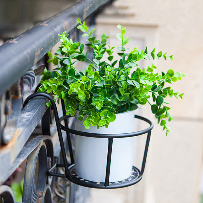 Chrome Black Metal Outdoor Plant Pot Holder