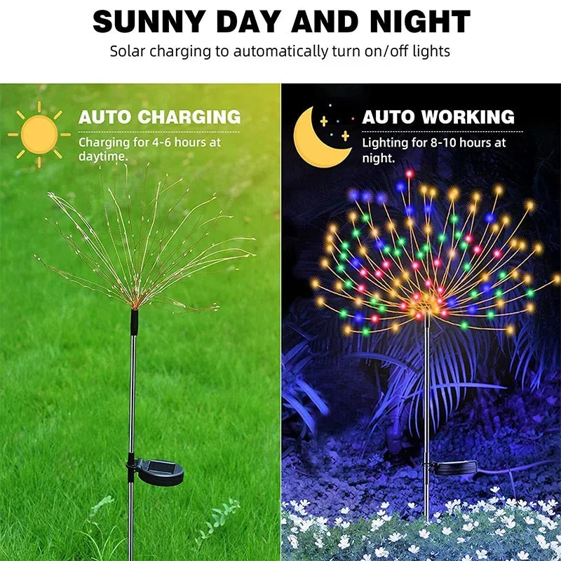 Solar LED Firework Fairy Light Outdoor Garden