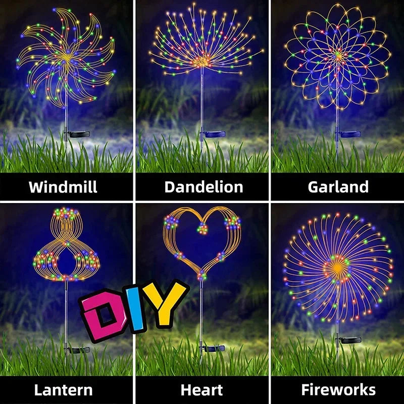 Solar LED Firework Fairy Light Outdoor Garden