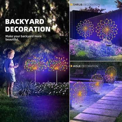 Solar LED Firework Fairy Light Outdoor Garden