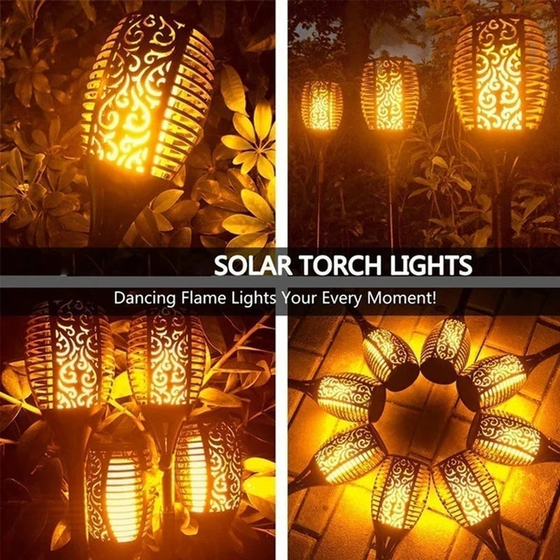 10Pcs Solar Flame Torch Lights