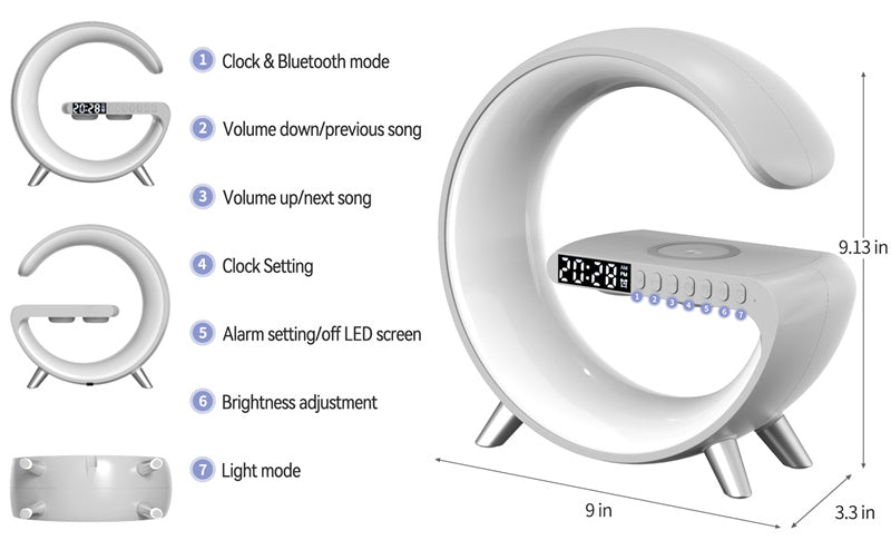 Bluetooth Speaker Charger Lamp